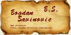 Bogdan Savinović vizit kartica